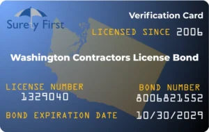 Washington Contractors Bond ID Card Image