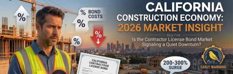 California construction economy 2026 showing rising contractor bond costs and declining credit profiles